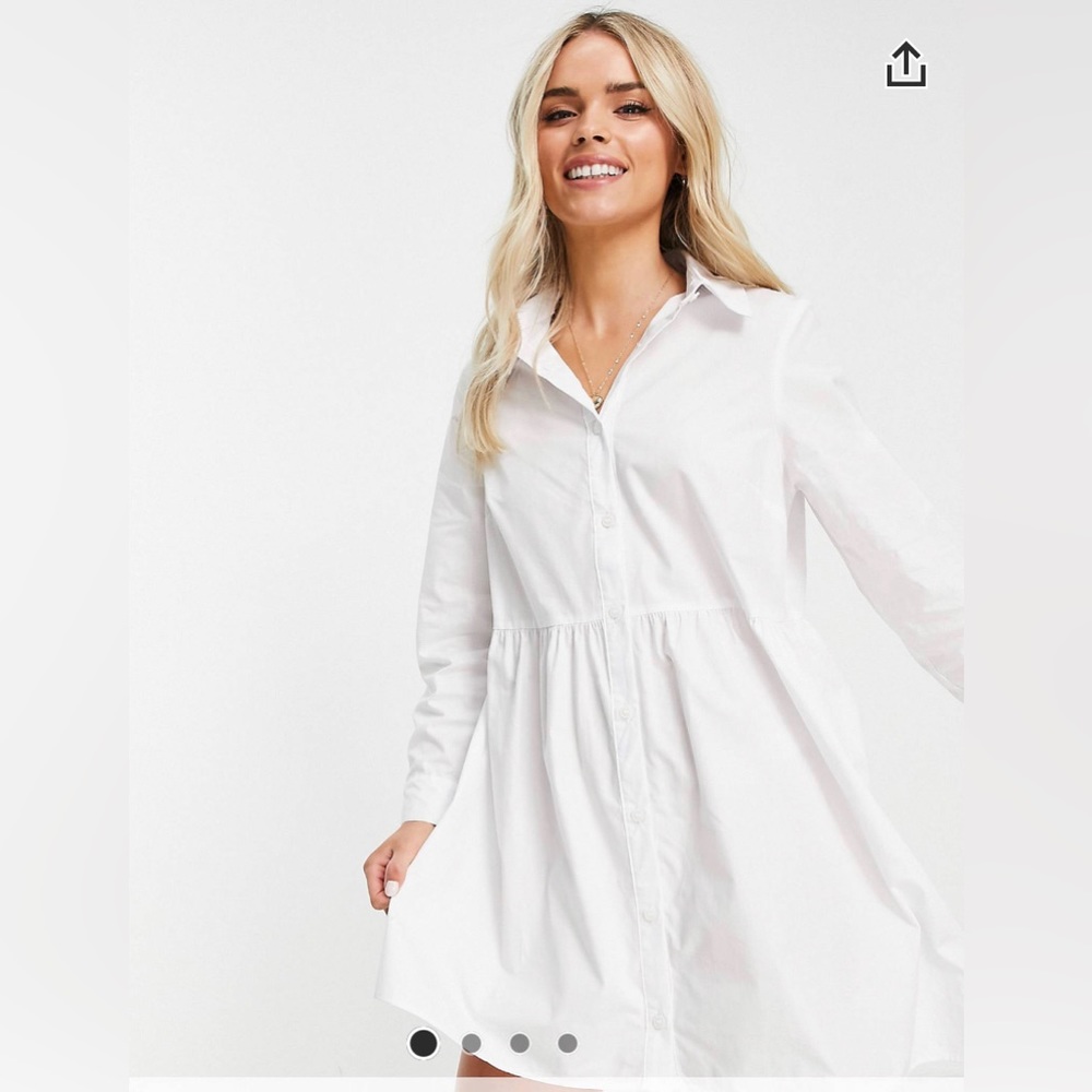 ASOS Petite: White Shirt Dress - NEVER WORN- Size 12